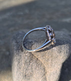 platinum cognac brown colored European diamond antique filigree ring