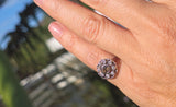 platinum cognac brown colored European diamond antique filigree ring