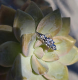 14k white gold diamond vintage mid-century estate bridal set