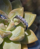 14k white gold diamond vintage mid-century estate bridal set