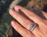 14k white gold diamond vintage mid-century estate bridal set