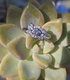 14k white gold diamond vintage mid-century estate bridal set