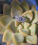 14k white gold diamond vintage mid-century estate bridal set