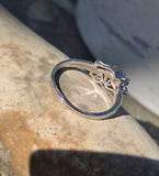 14k white gold diamond vintage mid-century estate bridal set