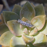 14k white gold 5 diamond estate wedding stackable band