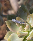 14k white gold 5 diamond estate wedding stackable band