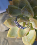 14k white gold 5 diamond estate wedding stackable band