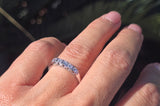 14k white gold 5 diamond estate wedding stackable band