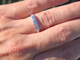 14k white gold 5 diamond estate wedding stackable band