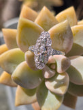 Platinum Art Deco diamond antique glove shield ring