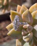 Platinum Art Deco diamond antique glove shield ring