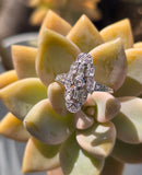 Platinum Art Deco diamond antique glove shield ring