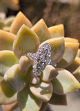Platinum Art Deco diamond antique glove shield ring