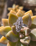 Platinum Art Deco diamond antique glove shield ring