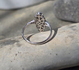 Platinum Art Deco diamond antique glove shield ring