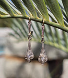 18ct gold two-tone c.1930's Deco diamond antique earrings