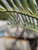 18ct gold two-tone c.1930's Deco diamond antique earrings