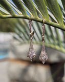 18ct gold two-tone c.1930's Deco diamond antique earrings