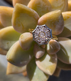 18ct gold two tone diamond Art Deco spiderweb filigree antique ring