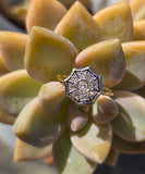 18ct gold two tone diamond Art Deco spiderweb filigree antique ring