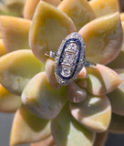 platinum top and 18ct gold two-tone Deco estate sapphire and diamond ring