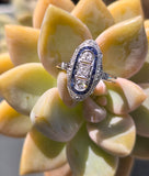 platinum top and 18ct gold two-tone Deco estate sapphire and diamond ring