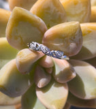 14k white gold 3 diamond estate band