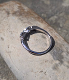 14k white gold 3 diamond estate band