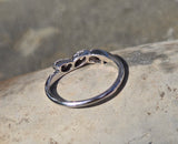 14k white gold 3 diamond estate band