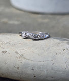 14k white gold 3 diamond estate band
