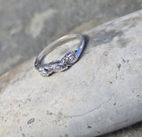 14k white gold 3 diamond estate band