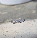 14k white gold 3 diamond estate band