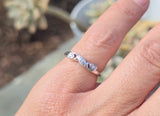 14k white gold 3 diamond estate band