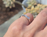 14k white gold 3 diamond estate band
