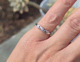 14k white gold 3 diamond estate band
