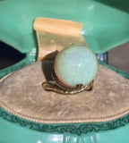 14k gold Tremonti rotating sphere opal ball engraved estate ring