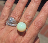 14k gold Tremonti rotating sphere opal ball engraved estate ring