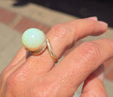 14k gold Tremonti rotating sphere opal ball engraved estate ring
