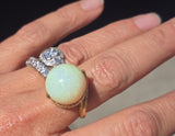 14k gold Tremonti rotating sphere opal ball engraved estate ring