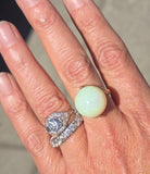 14k gold Tremonti rotating sphere opal ball engraved estate ring