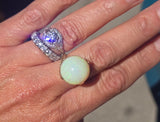 14k gold Tremonti rotating sphere opal ball engraved estate ring