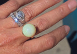 14k gold Tremonti rotating sphere opal ball engraved estate ring