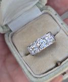 14k gold white gold 3 European cut diamond c.1920's filigree diamond antique ring