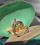 14k gold Tremonti rotating sphere opal ball engraved estate ring
