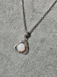 14k white gold filigree amethyst antique Deco necklace pendant lavaliere
