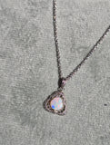 14k white gold filigree amethyst antique Deco necklace pendant lavaliere