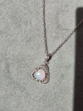 14k white gold filigree amethyst antique Deco necklace pendant lavaliere