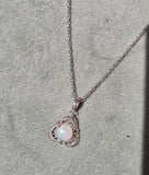 14k white gold filigree amethyst antique Deco necklace pendant lavaliere