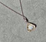 14k white gold filigree amethyst antique Deco necklace pendant lavaliere