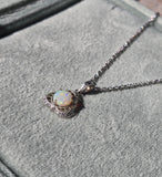 14k white gold filigree amethyst antique Deco necklace pendant lavaliere